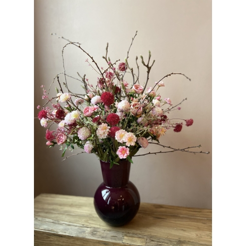 Zijden bloemen paars groot