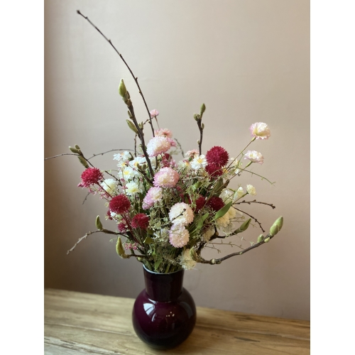 Zijden bloemen paars klein