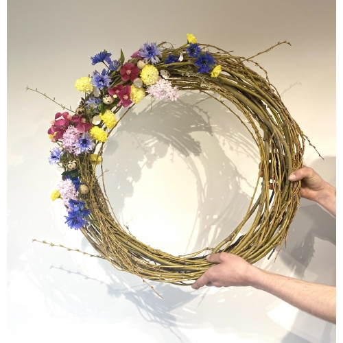 lentekrans zijdebloemen half