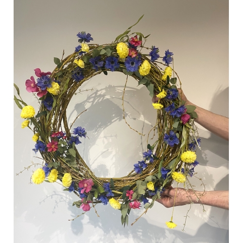 lentekrans zijdebloemen