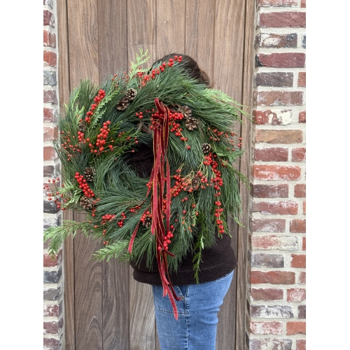 Klassiek rood pinusnaalden 40cm